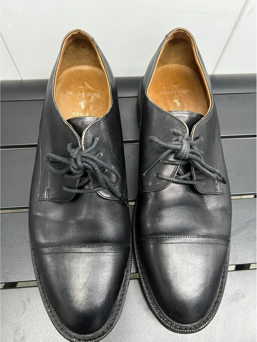Polo Ralph Lauren Men’s Ashe Derby Leather Oxford Dress Formal Shoes  Size 12